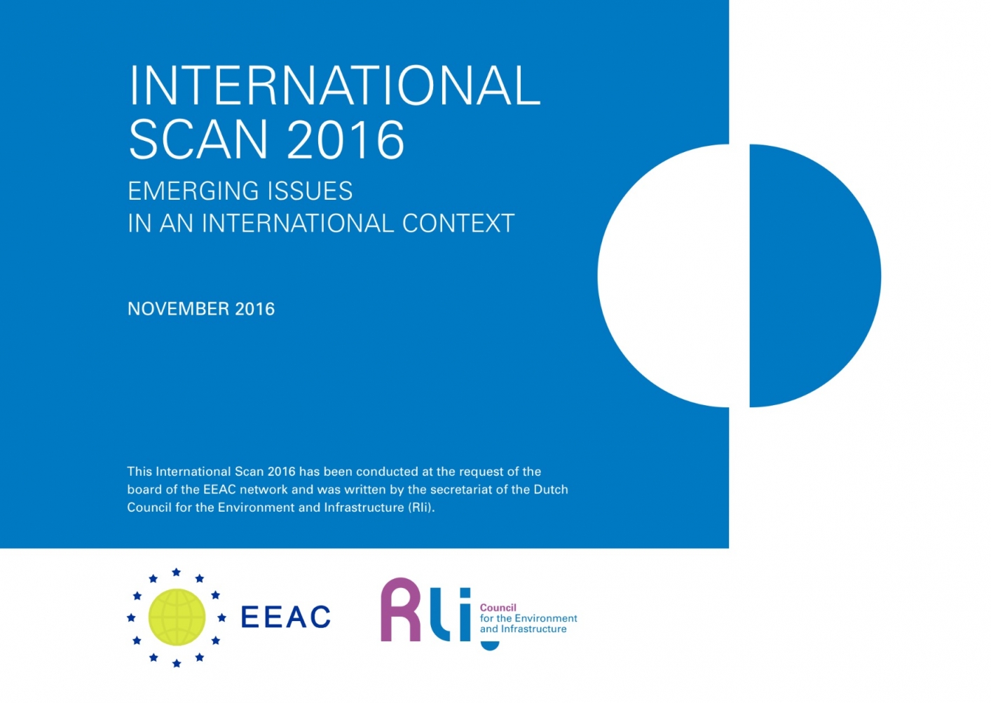 cover van de publicatie met titel International scan 2016, geen illustratie