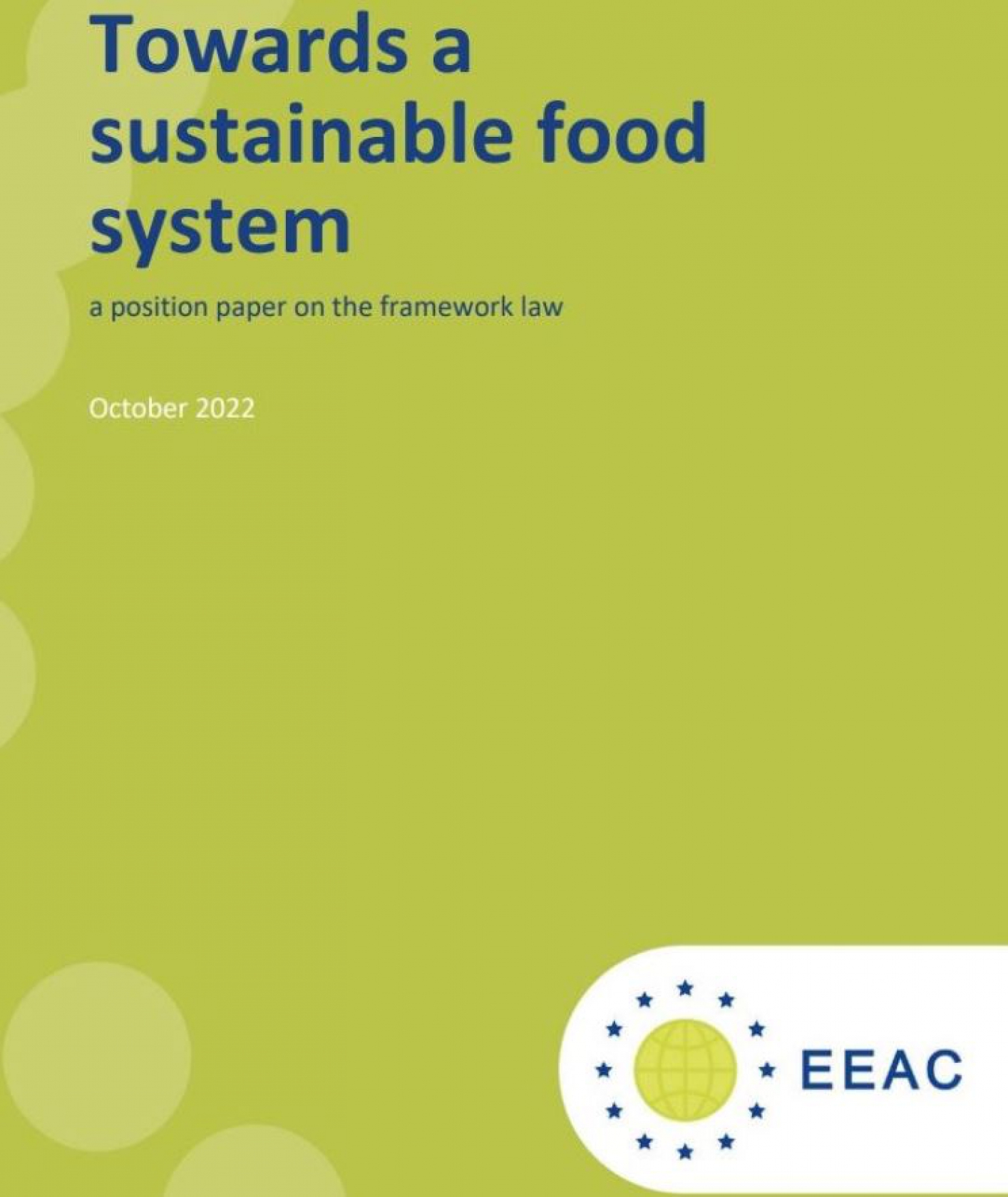 Position Paper Towards a sustainable food system 