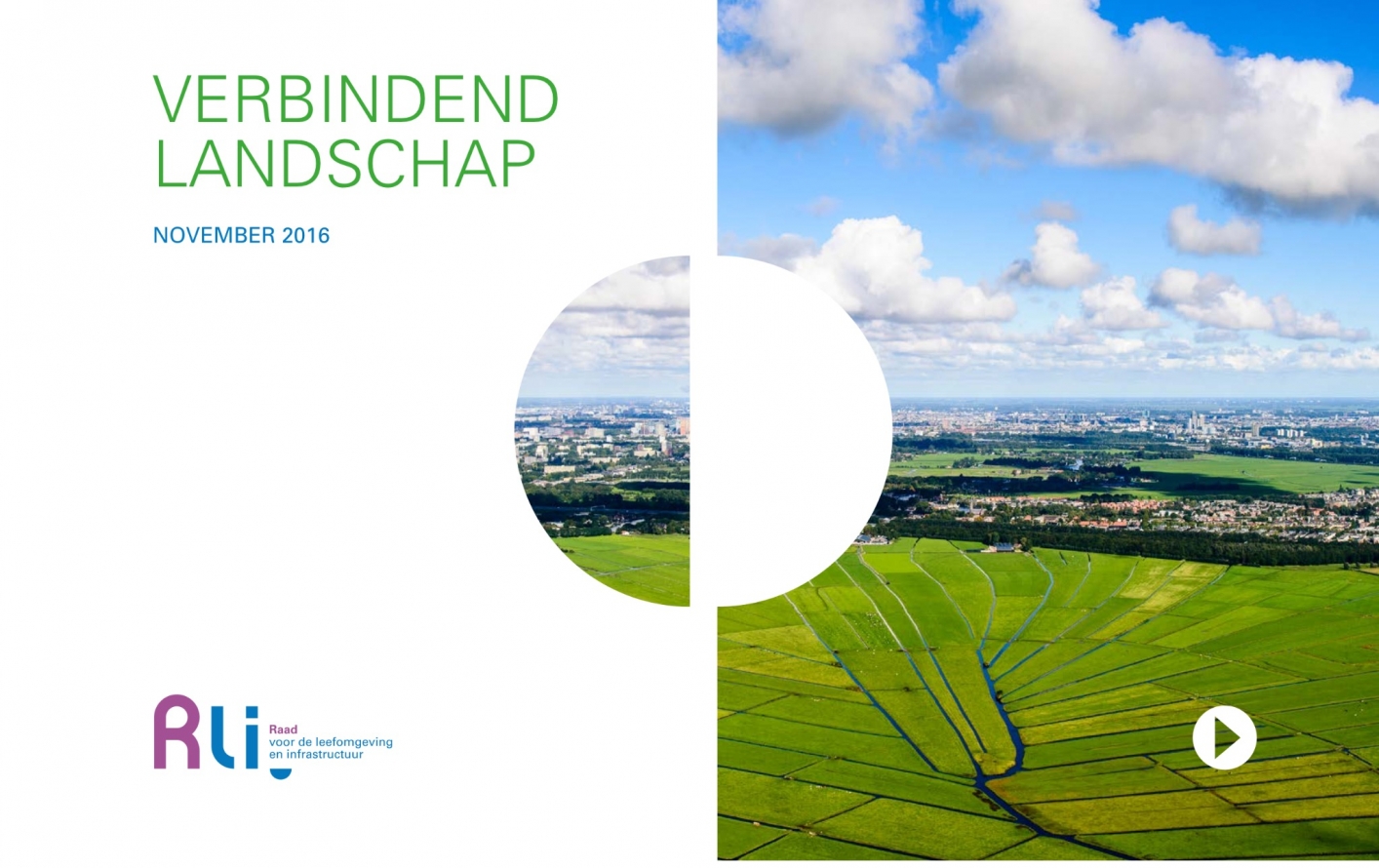 cover van het advies met foto van polderlandschap met stervormige verkaveling op de achtergrond Amsterdam